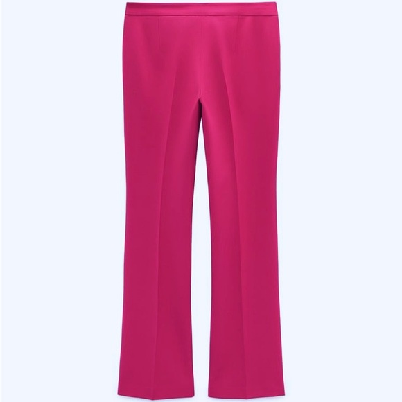 Zara Set - Fuchsia Straight Cut Pocket Blazer & The Low Rise Flare Pants - Picture 15 of 17